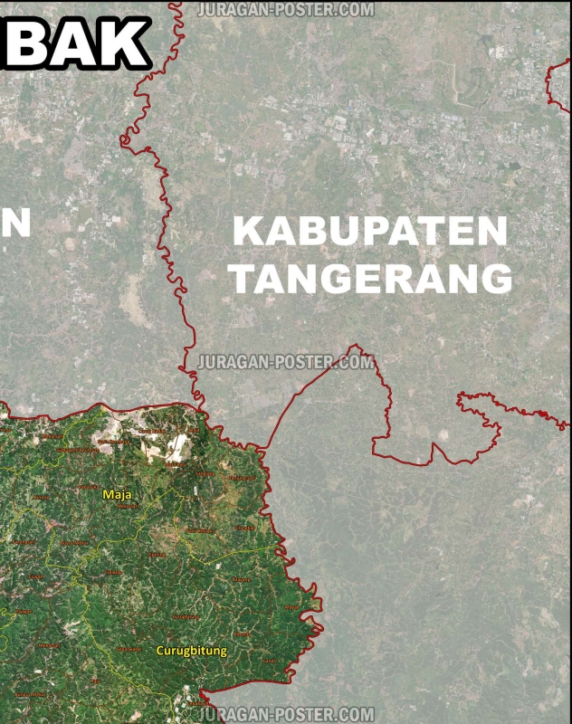 Peta Kabupaten Lebak Tampilan Satelit - Jual Poster di ...