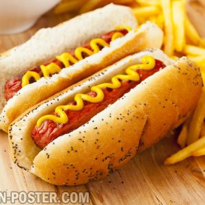 jual poster gambar makanan Hot Dog