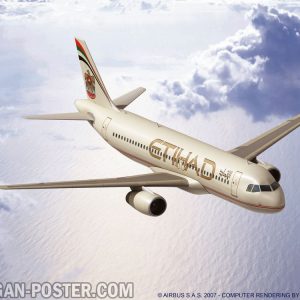 jual poster gambar pesawat Etihad Airways