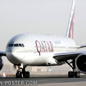 jual poster gambar pesawat Qatar Airways