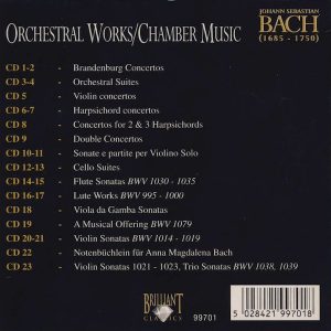 Jual Mp3 Kompilasi Musik Klasik Johann Sebastian Bach Complete Works 160 CD 11 Chamber music