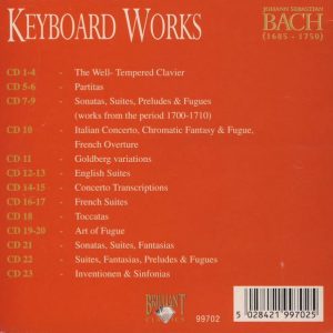 Jual Mp3 Kompilasi Musik Klasik Johann Sebastian Bach Complete Works 160 CD 9 keyboard works