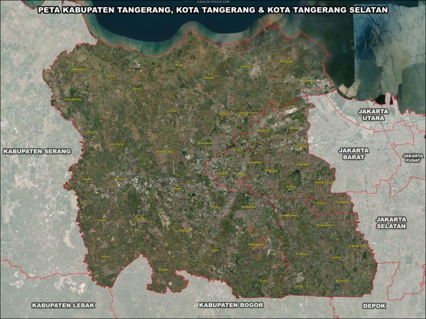 Peta Kabupaten Tangerang, Kota Tangerang Kota Tangerang Selatan ukuran 150×200