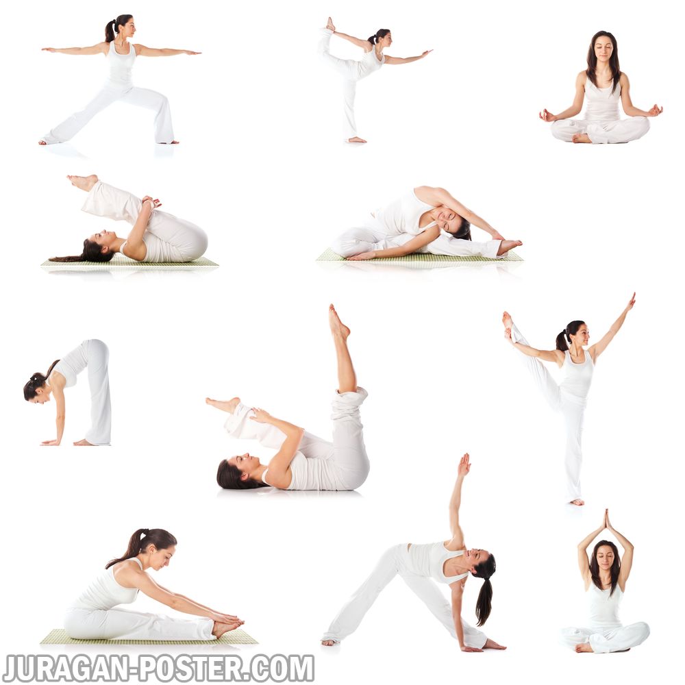yoga poses and asanas - Jual Poster di Juragan Poster