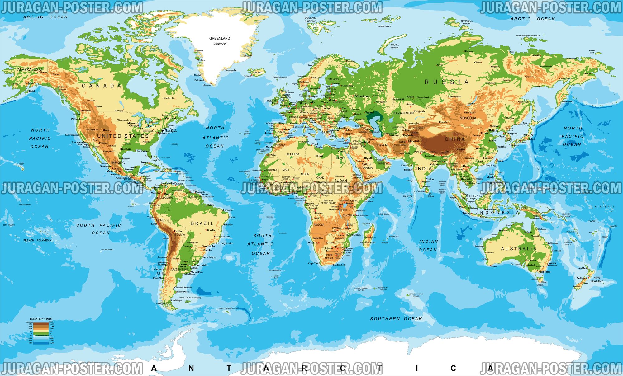World Map – peta Dunia – Jual Poster di Juragan Poster