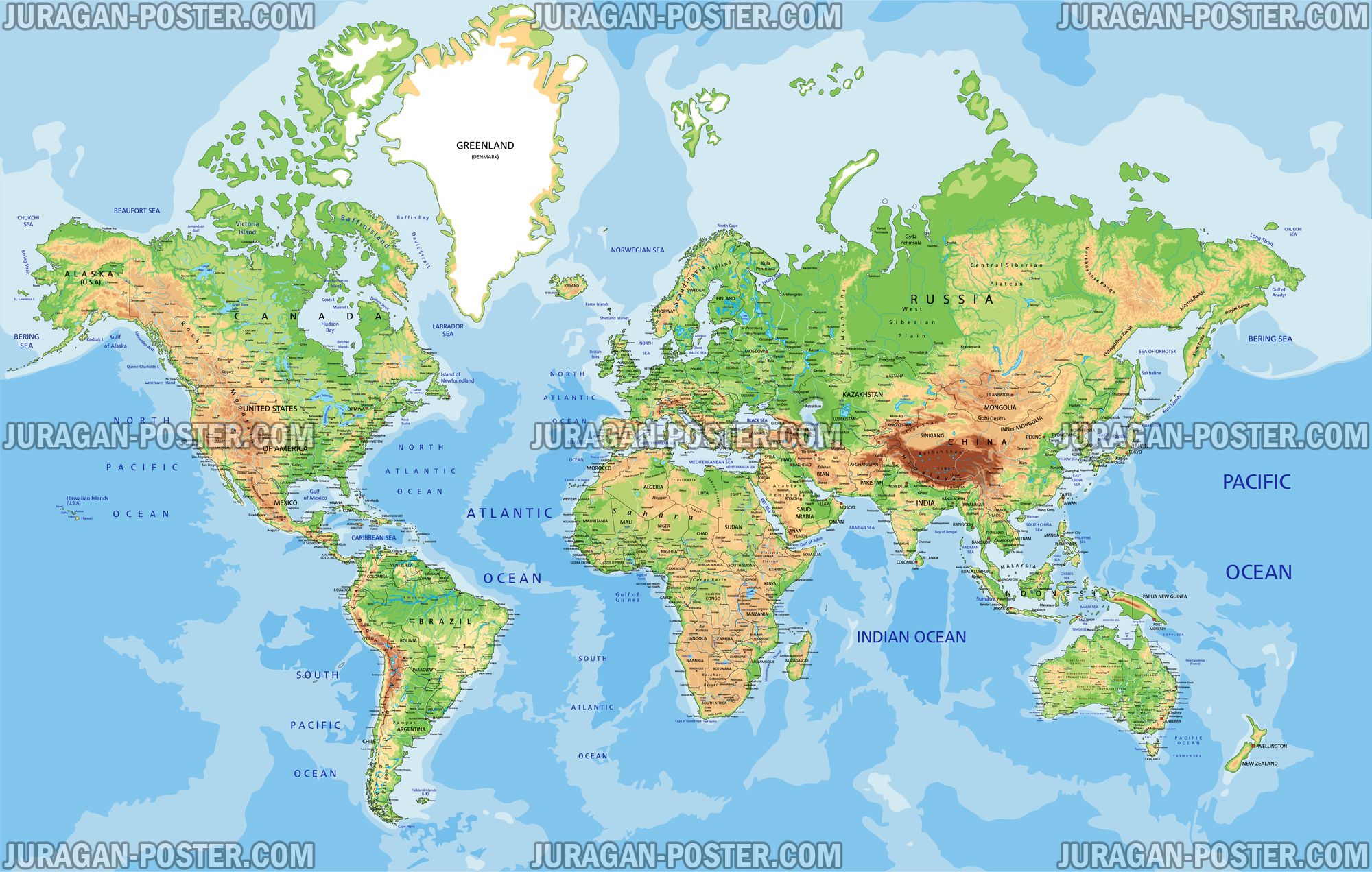 Weltkarte Kontinente World Map Weltkarte Peta Dunia