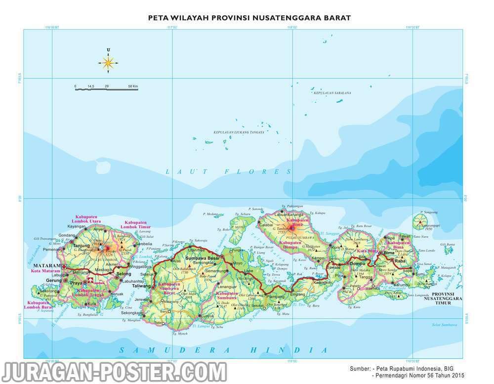 Peta 34 Provinsi Indonesia  Jual Poster di Juragan Poster