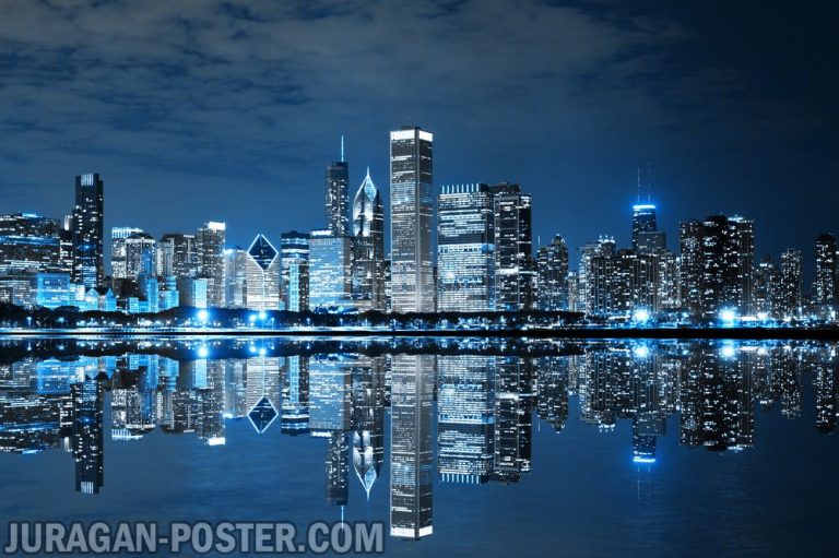 jual poster pemandangan kota chicago