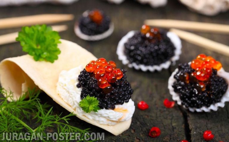 Jual poster makanan gambar caviar