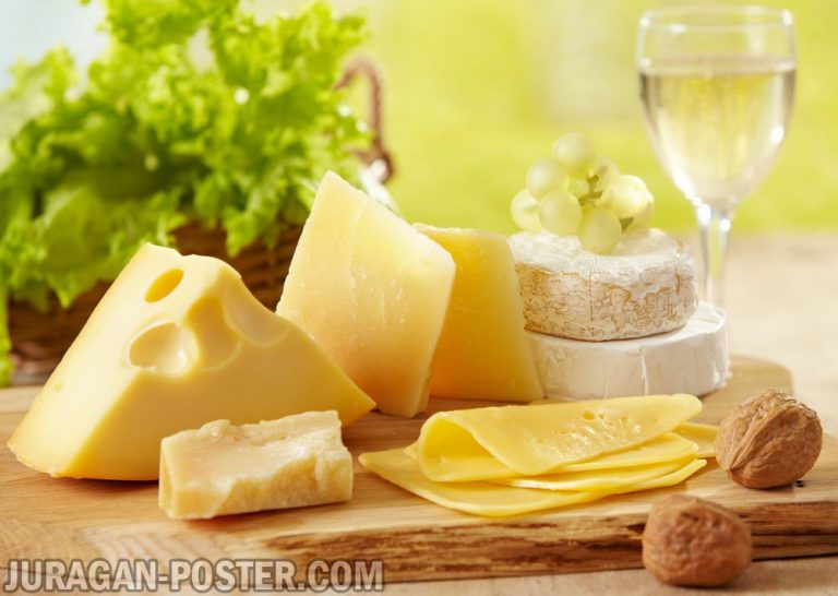 jual poster gambar makanan keju cheese