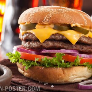 jual poster gambar makanan hamburger 02