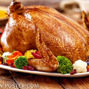 jual poster gambar makanan kalkun turkey