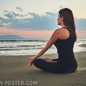 jual poster wanita berlatih yoga