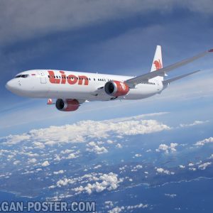 jual poster gambar pesawat Lion Air