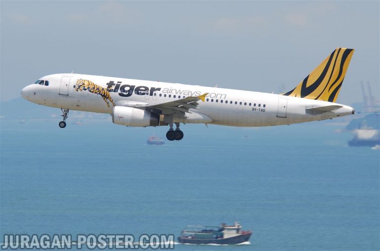 jual poster gambar pesawat Tiger Airways