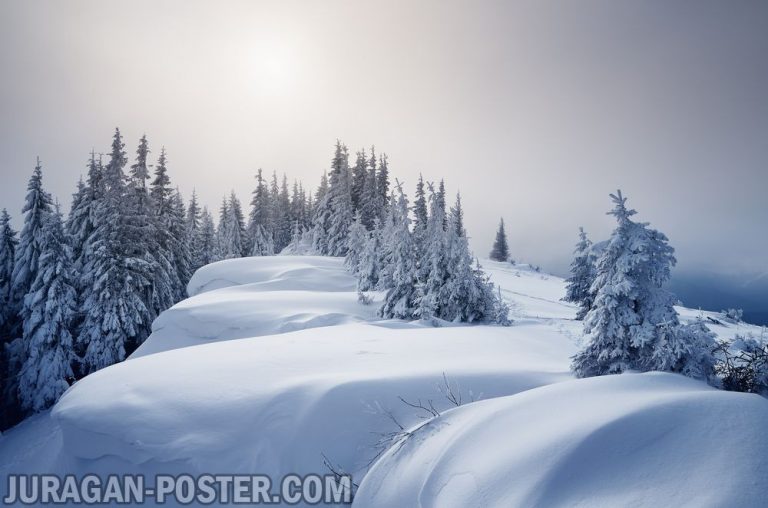 Jual poster gambar pemandangan alam musim salju winter 02
