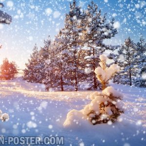 Jual poster gambar pemandangan alam musim salju winter 03