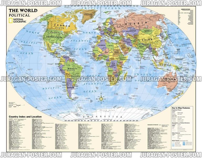 Jual Peta Dunia koleksi National Geographic